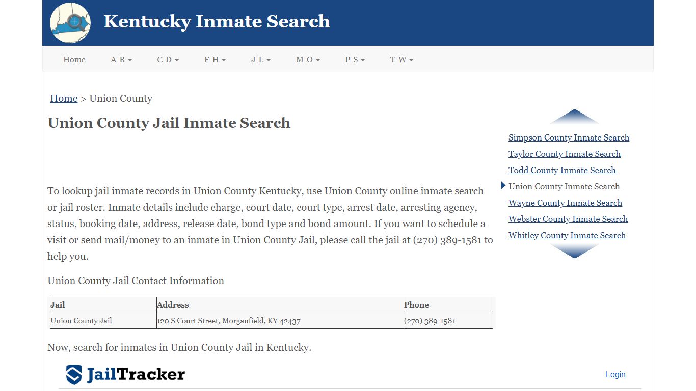 Union County Jail Inmate Search